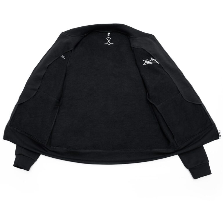 Zip-up jacket for hockey brand.