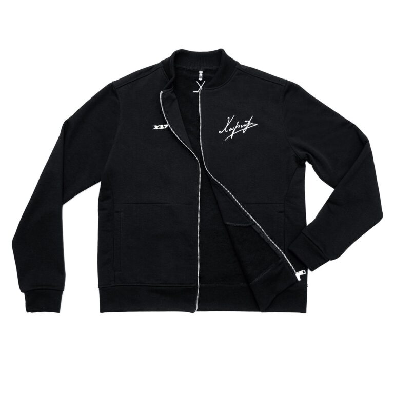 Zip-up jacket for hockey brand.
